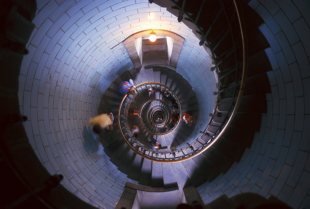 Interior view of the Penmarch lighthouse, Eckmuhl, Brittany, France, Europe