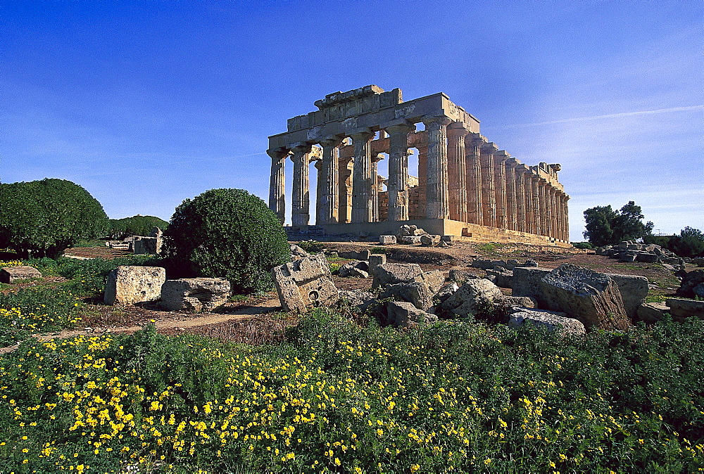 Heraion temple in the sunlight, Selinunte, Sicily, Italy, Europe