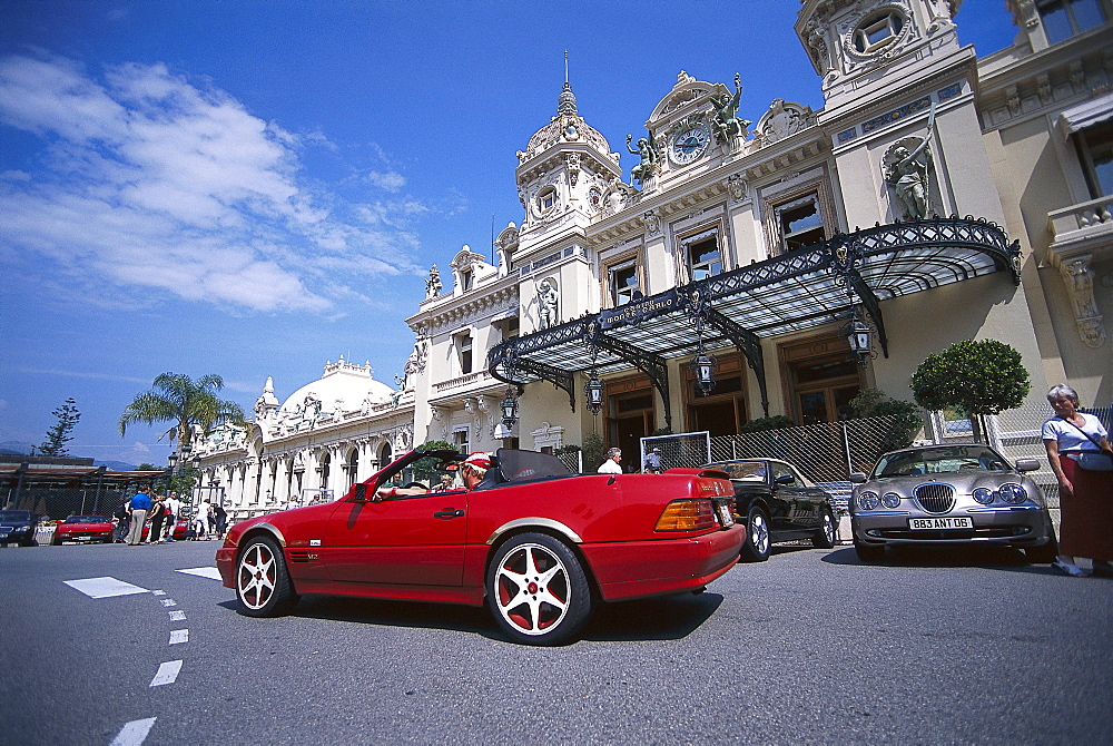 Convertible parked in front of the Casino, Monte Carlo, Monte Carlo, Monaco, Cote D'Azur