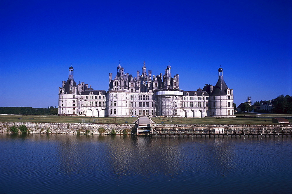 Hunting Lodge Chateau de Chambord with pond, Indre et Loire, France