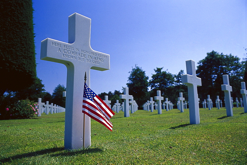 American military cemetery of Colleville-sur-Mer, Normandy, France