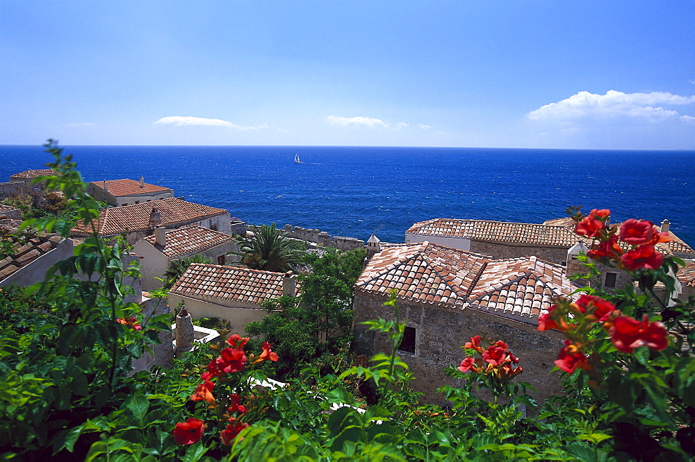 Ocean view from Monemvasia, Peloponnese, Greece