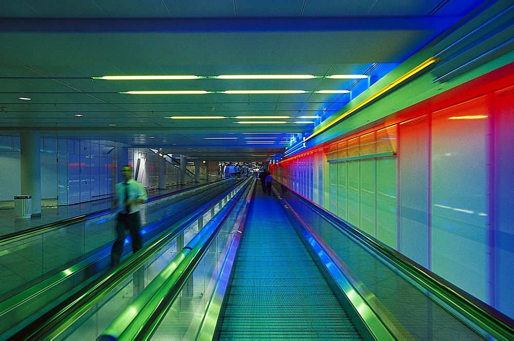 Interior view of Terminal 1 at Munich airport, Bavaria, Germany, Europe