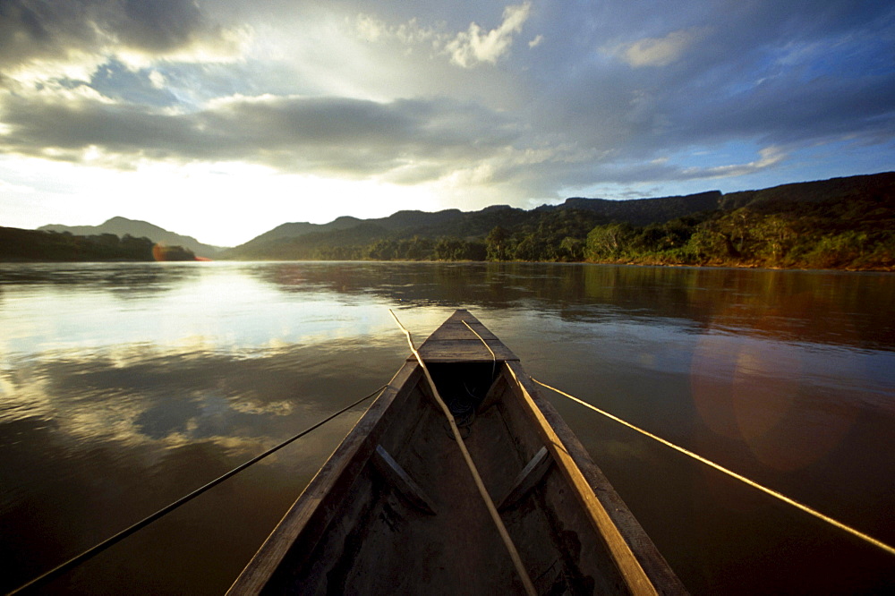 Boat on the river Beni, Rio Beni, Rurrenabaque, Bolivia