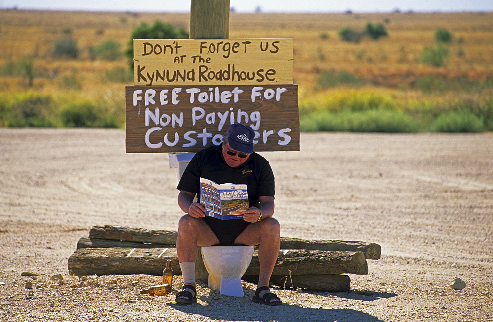 Outdoor toilet, Kynuna Roadhouse, Maltilda Highway, Queensland, Australia