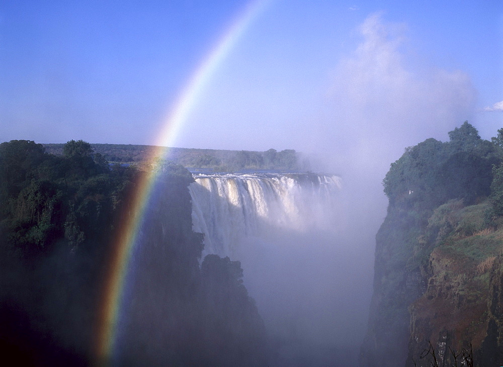 Rainbow over the Victoria Falls, Zimbabwe, Zambia, Africa