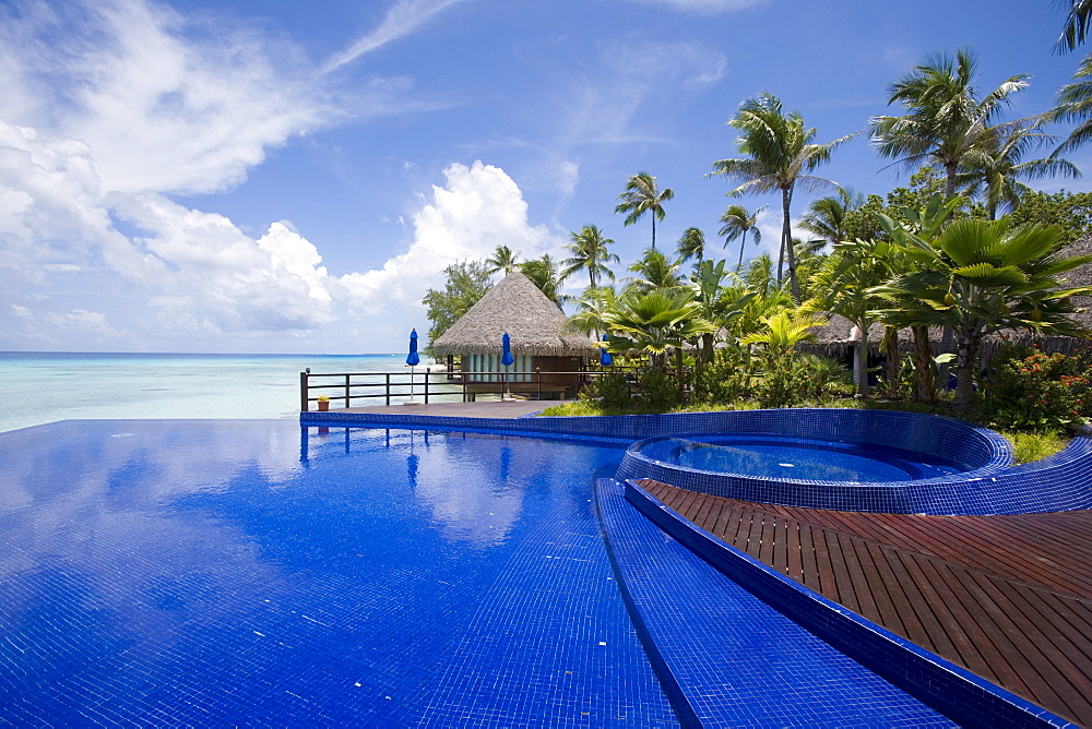 Swimming pool of Hotel Kia Ora, Avatoru, Rangiroa, The Tuamotus, French Polynesia