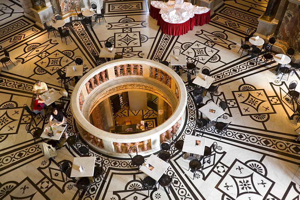 Cafe in the cupola hall of Kunsthistorisches Museum Art History Museum, Vienna, Austria