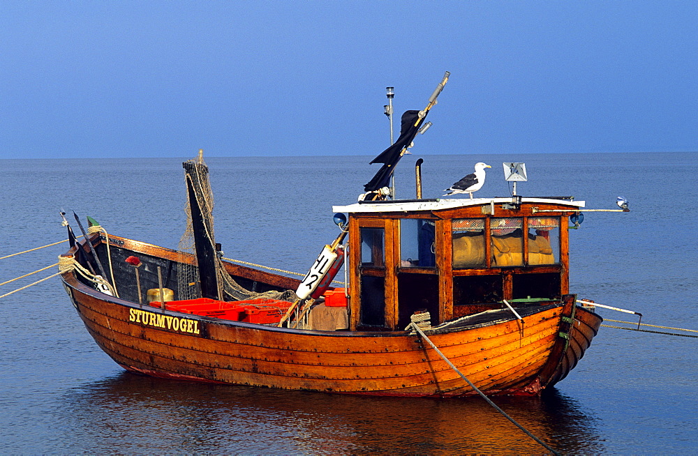 Europe, Germany, Mecklenburg-Western Pomerania, isle of Usedom, seaside resort Ahlbeck, fishing boat