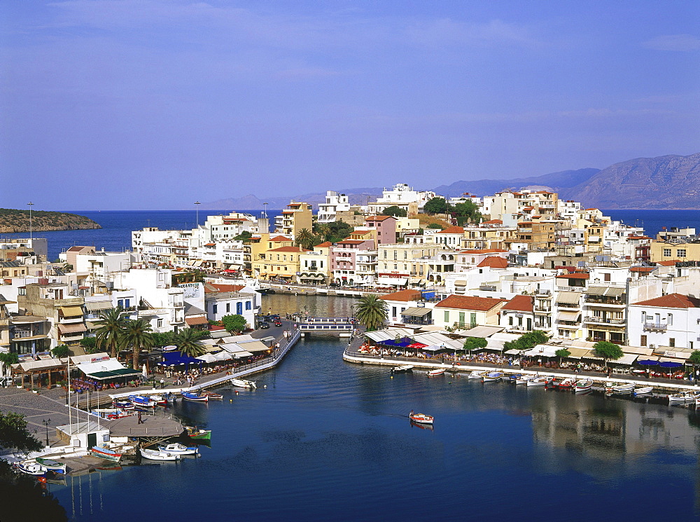 AgÃŒos Nikolaos at Voulismeni Lake, Crete, Greece