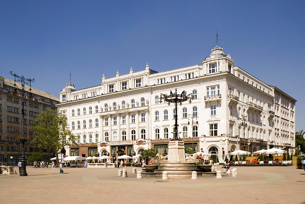 Cafe Gerbeaud, View to Cafe Gerbeaud, which is specialized in hungarian cakes, Pest, Budapest, Hungary