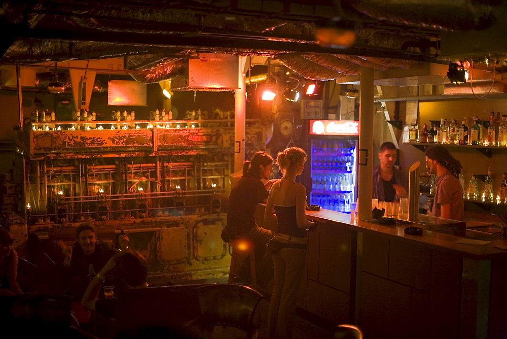 People at bar of the A38 ship, People at bar of the A38 ship, a nightclub on the Danube river near the Petoefi Bridge, Buda, Budapest, Hungary