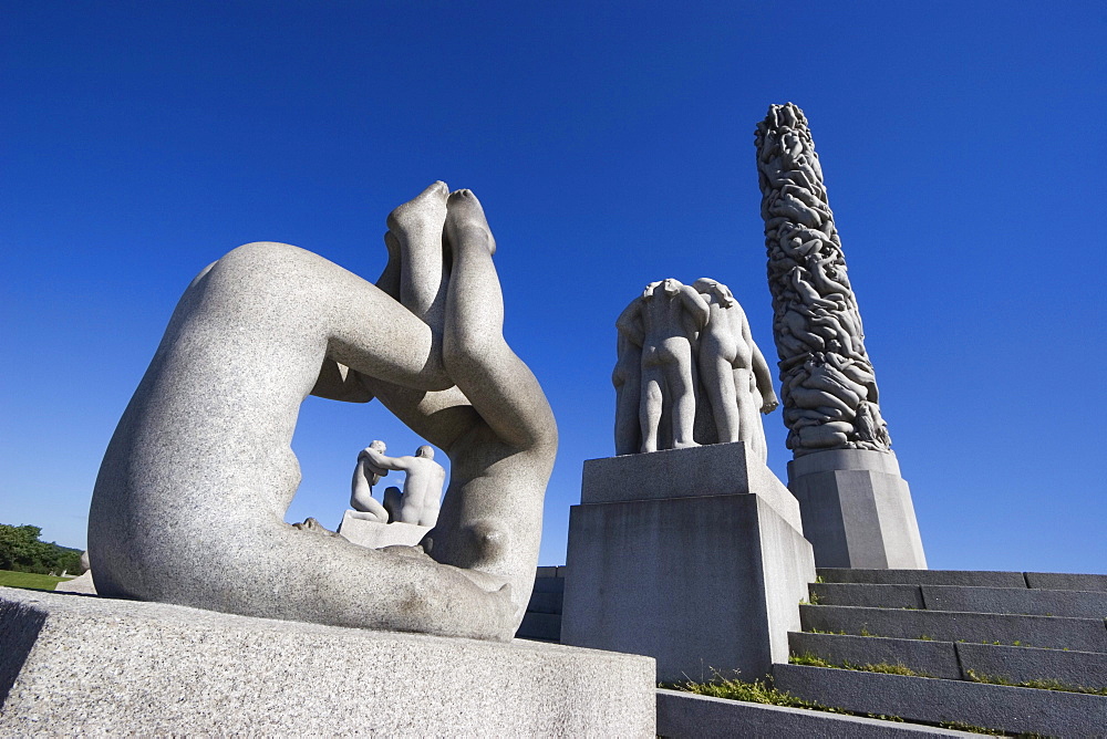 Monolith Plateau, granite sculptures by Gustav Vigeland in Vigeland Park, Oslo, Norway