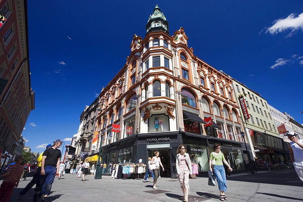 Shopping in Karl Johans Gate, Oslo city, Norway