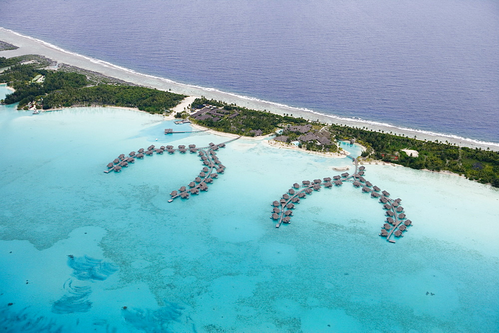 Aerial Photo of InterContinental Resort and Thalasso Spa Bora Bora Overwater Bungalows, Bora Bora, Society Islands, French Polynesia