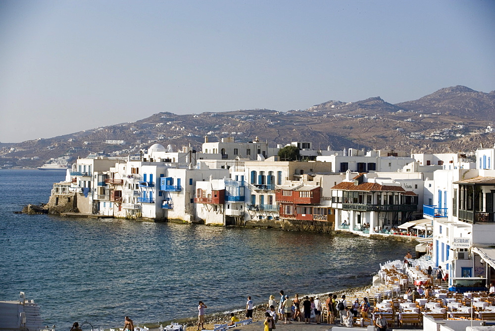 Restaurants, Bars, Little Venice, Mykonos, Greece