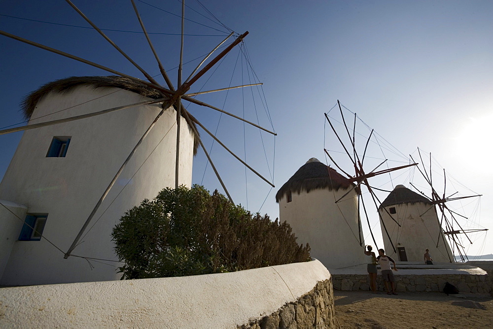 Famous traditional windmills, Mykonos-Town, Mykonos, Greece