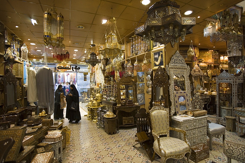 Damascene Furniture and Gifts at Souq al-Hamidiyya Covered Market, Damascus, Syria, Asia