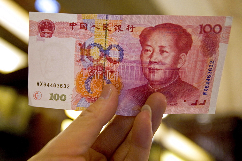 Yuan, Renminbi (RMB) means "The People's Currency", bank note, portrait of Mao Tse Tung, Chinese currency