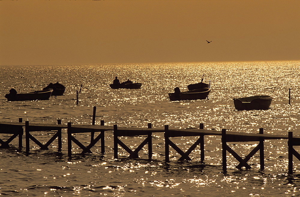 Europe, Germany, Mecklenburg-Western Pomerania, isle of Ruegen, small pier near Gross Stresow