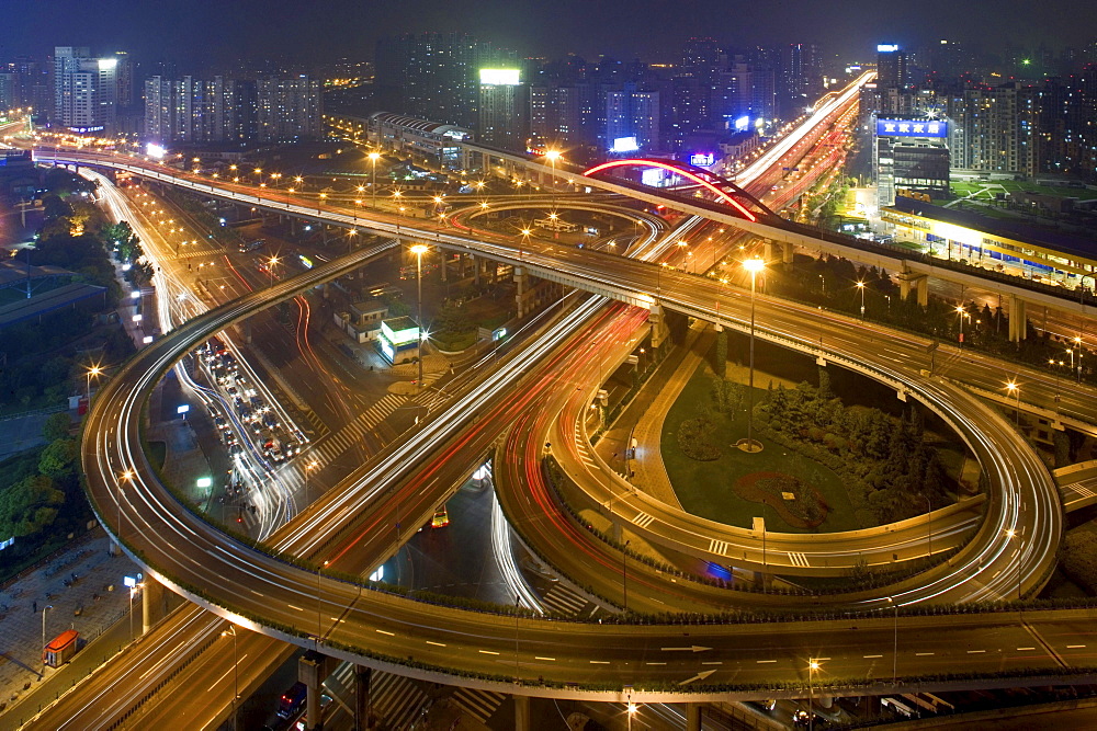 elevated highway system, Nanpu Bridge Interchange, Shanghai