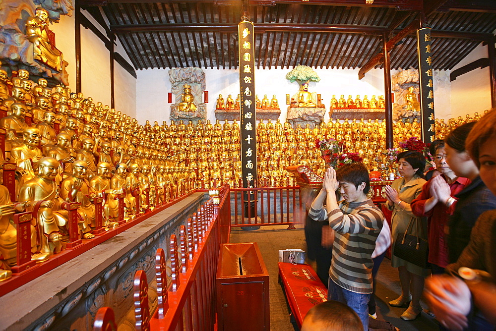 Longhua Temple, Longhua Temple and pagoda, oldest and largest buddhist temple in Shanghai, thousand-buddha-hall