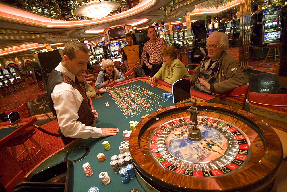 Playing Roulette at Casino Royale on Deck 4, Freedom of the Seas Cruise Ship, Royal Caribbean International Cruise Line