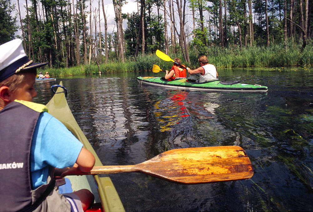 Kayaking down the Krutynia River, Masuria, Poland