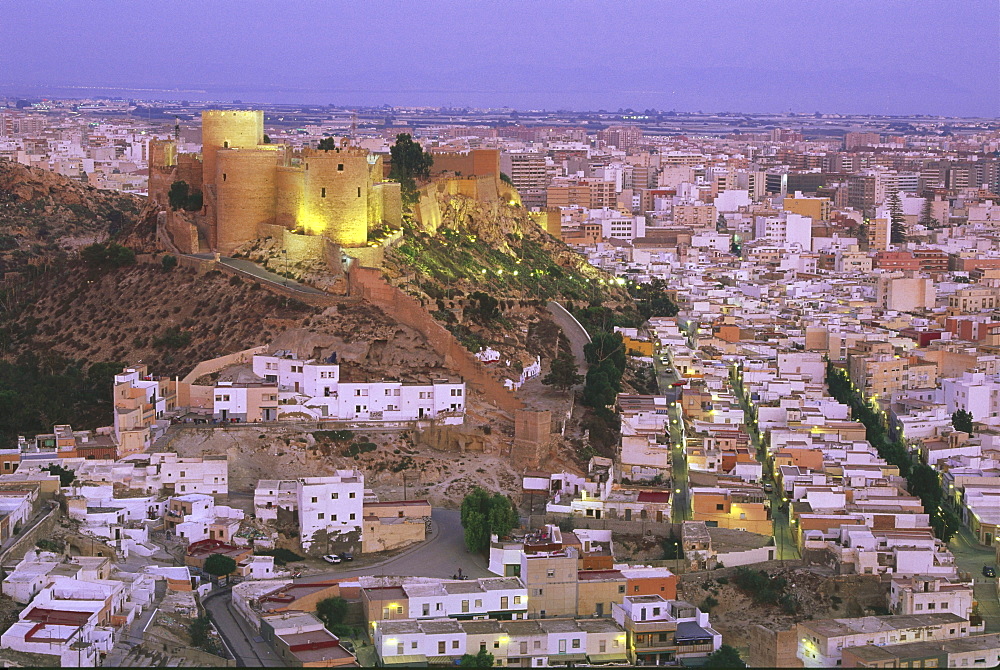 Castle and La Chanca district, Almeria, Andalusia, Spain