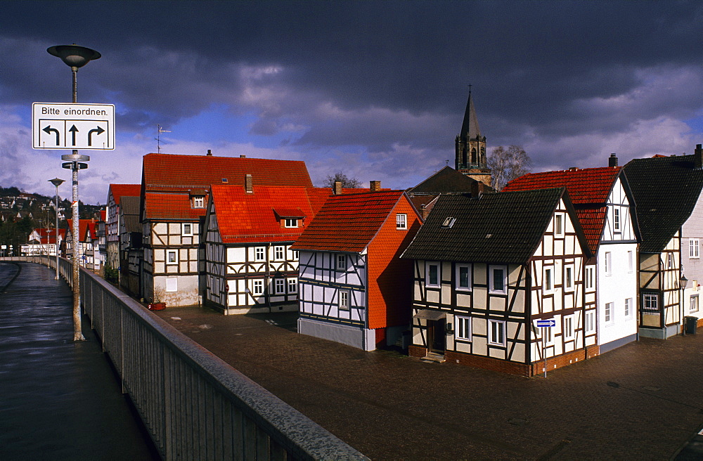 Europe, Germany, Hesse, Rotenburg an der Fulda, half-timbered houses