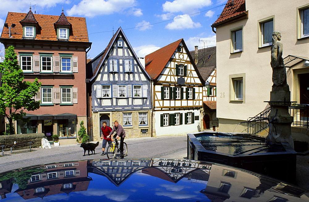 Europe, Germany, Baden-Wuerttemberg, Marbach, historic town centre with Friedrich Schiller's birthplace