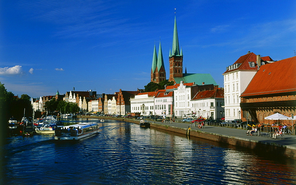 Obertrave River, Luebeck, Schleswig-Holstein, Germany, Europe