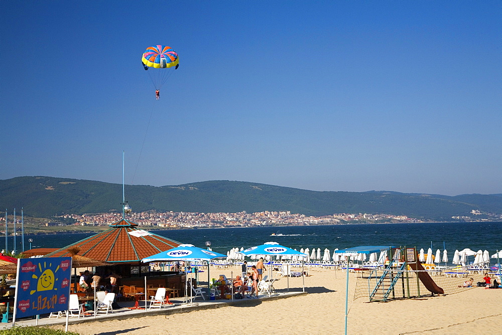 Sosopol Beach in the sunlight, Black Sea, Bulgaria, Europe