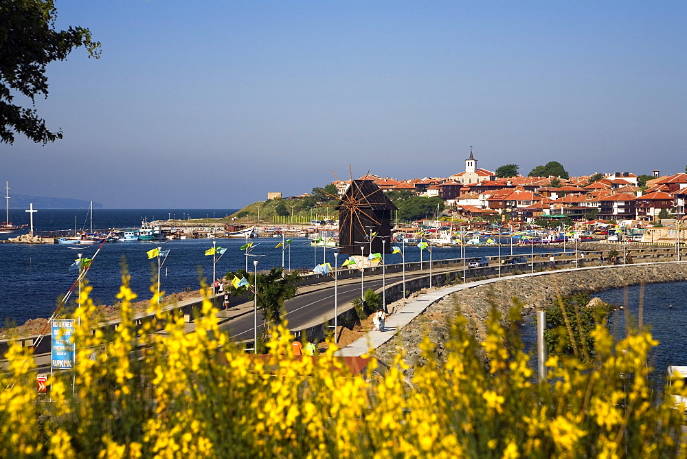 View at seaport Nesebar, Black Sea, Bulgaria, Europe