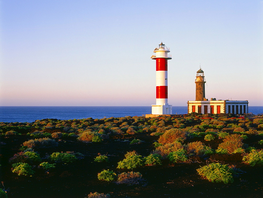 Old and new lighthouse of Fuencaliente, La Palma, Canary Islands, Atlantic Ocean, Spain