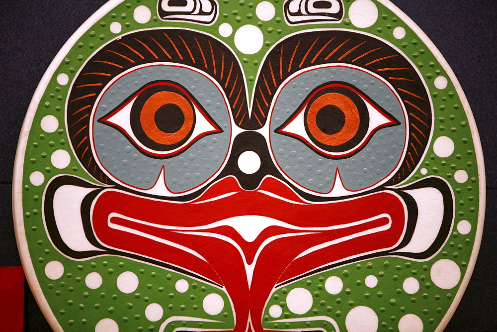 A painting of a face, National Museum of the American Indian, Washington DC, United States USA