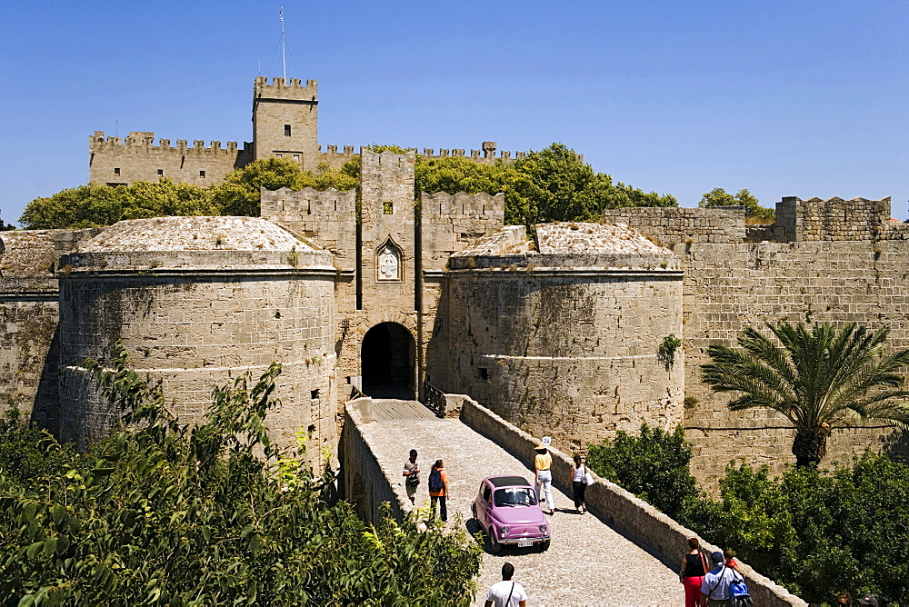 Amboise gate, Palace of the Grandmaster, built during the 14th century, Rhodes Town, Rhodes, Greece, (Since 1988 part of the UNESCO World Heritage Site)