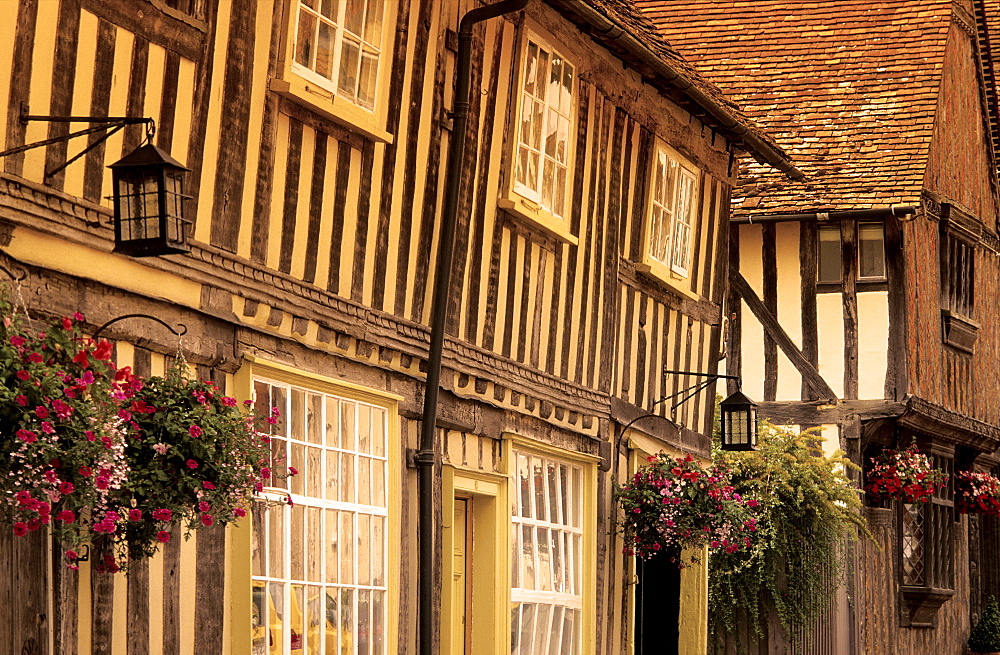 Europe, England, Suffolk, Lavenham, East Anglia, half timbered houses