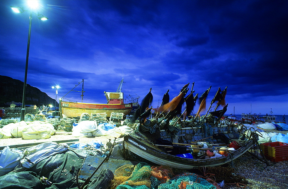 Europe, England, East Sussex, Hastings, fishing boat