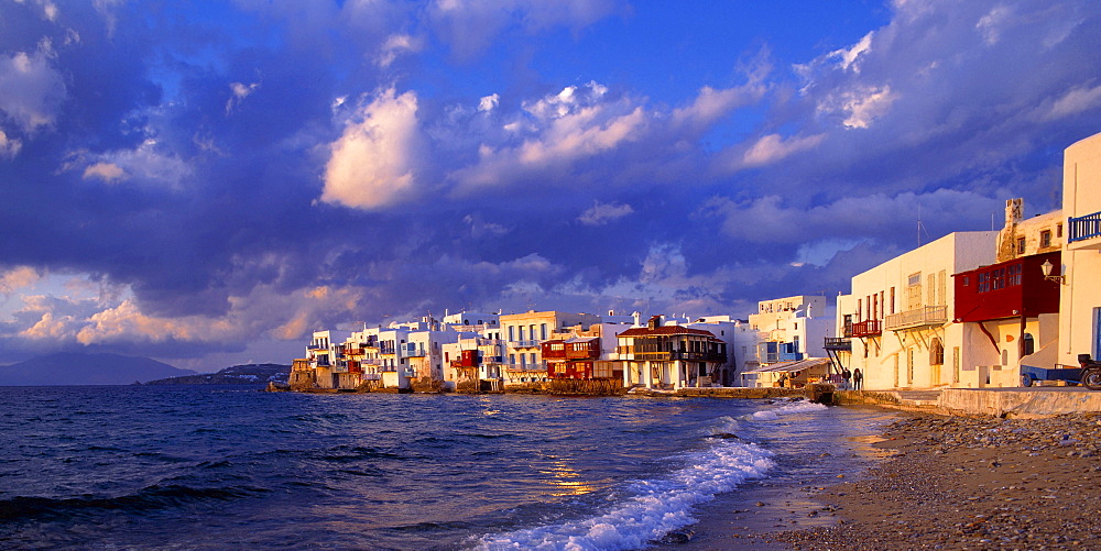 Greece, cyclas island, little venice, beach, sunset