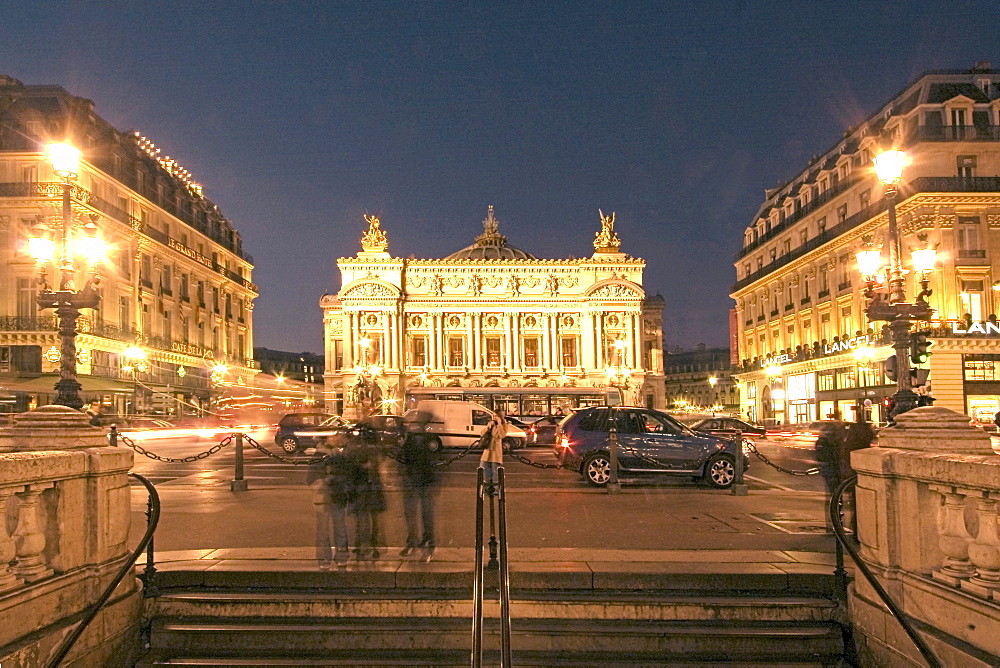 France, Paris, opera garnier at night