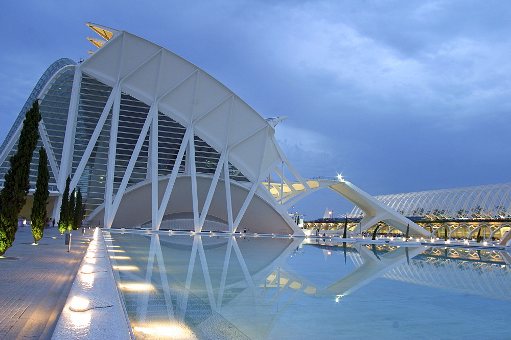 Spain, Valencia, City of sciences and arts by architect Santiago Calatrava