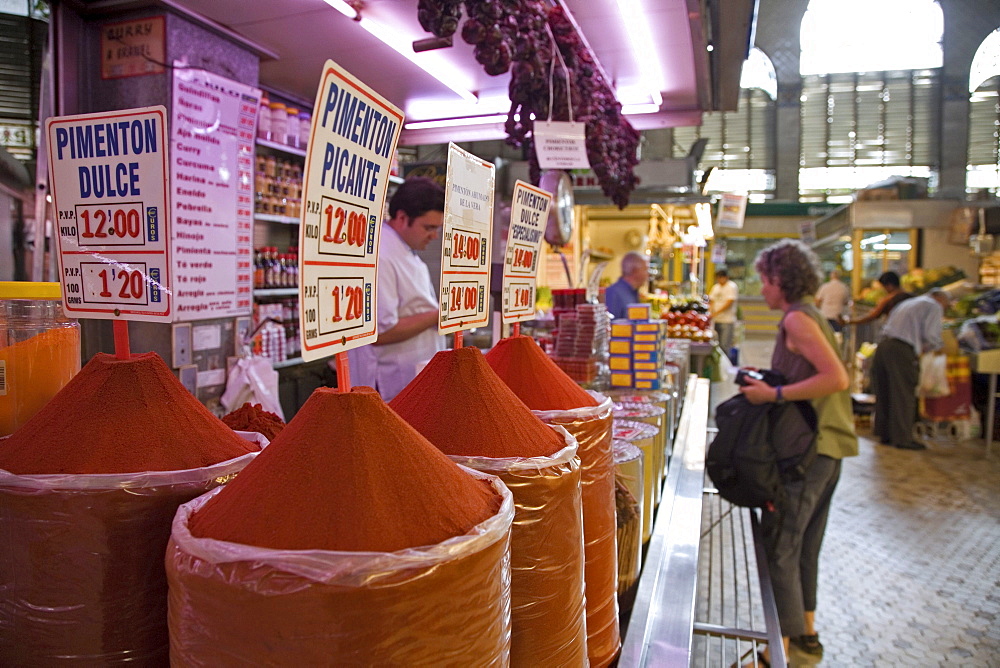 Mercado Central, central market, spice stand, Valencia, Spain