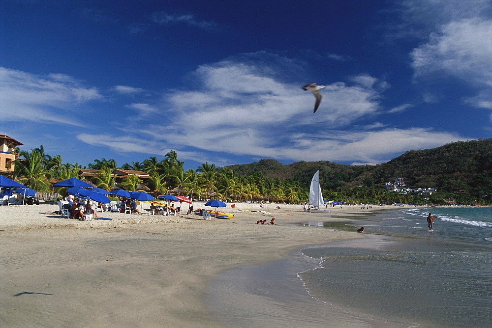 Beach life at Playa la ropa, Zihuatanejo, Guerrero, Mexico, America