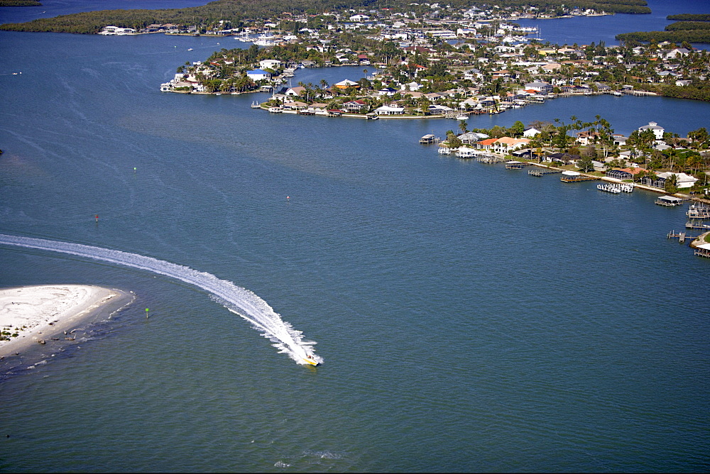 Aerial view of homes on Marco Island, Florida, USA