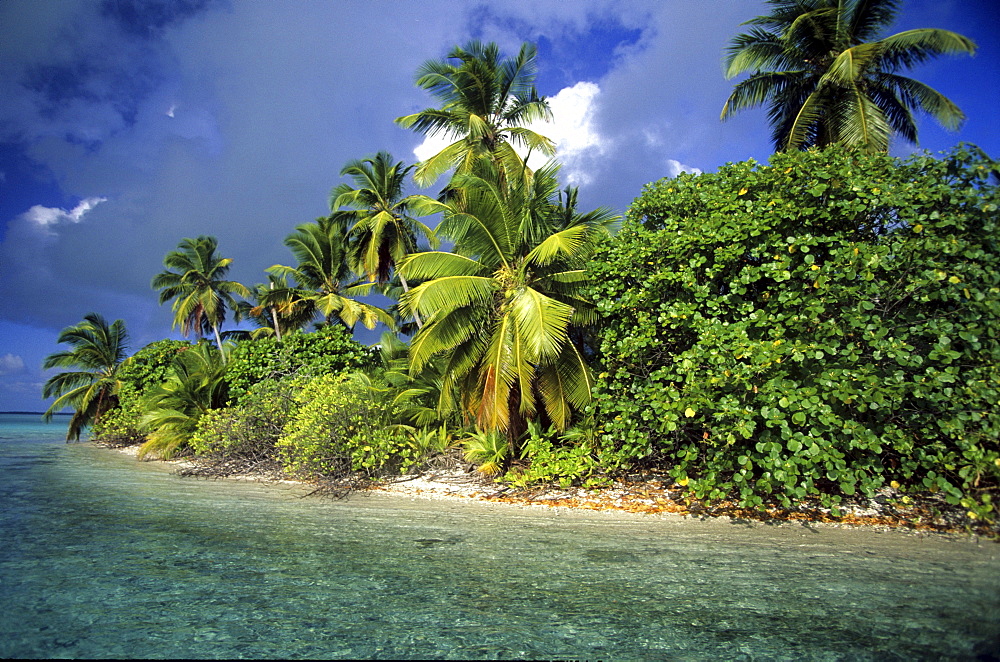 Uninhabited Pulu Klapa Satu island, a tiny island in the south of the Cocos islands, Australia