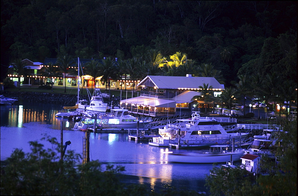 Marina on Hamilton Island in the evening, Whitsunday Islands, Great Barrier Reef, Australia