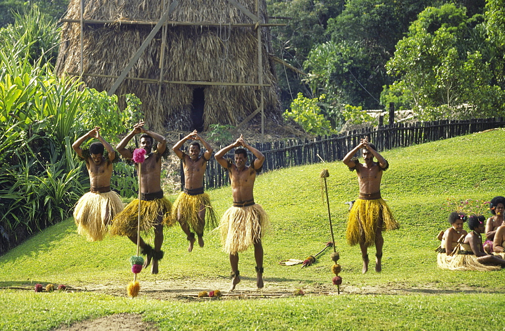 south pacific Fiji Vitu Levu traditional village dance performance