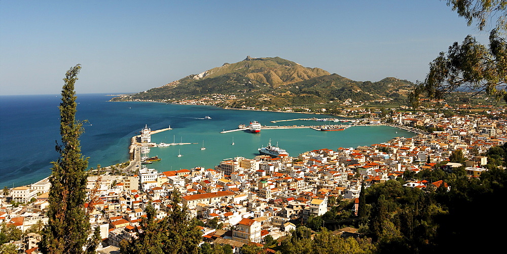 Greece Zakynthos town panoramic view from Strani hill