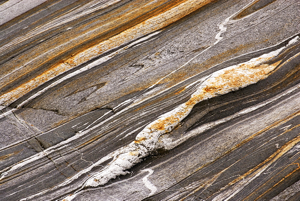 Pattern of Gneiss rock, valley of Verzasca, Verzasca, Ticino, Switzerland